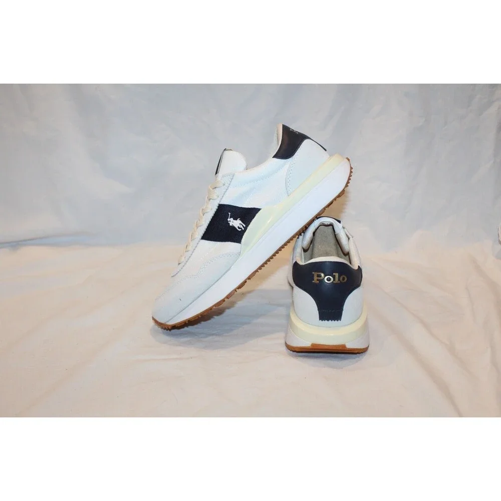 Polo Ralph Lauren Men's Train 89 Athletic Sneakers Suede Nylon White NEW SZ 7.5 - Picture 4 of 8